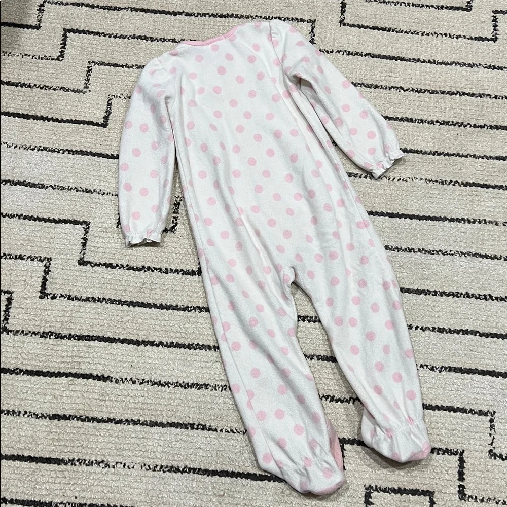 Juicy Couture White and Pink Polka Dot Kids Footed sleeper